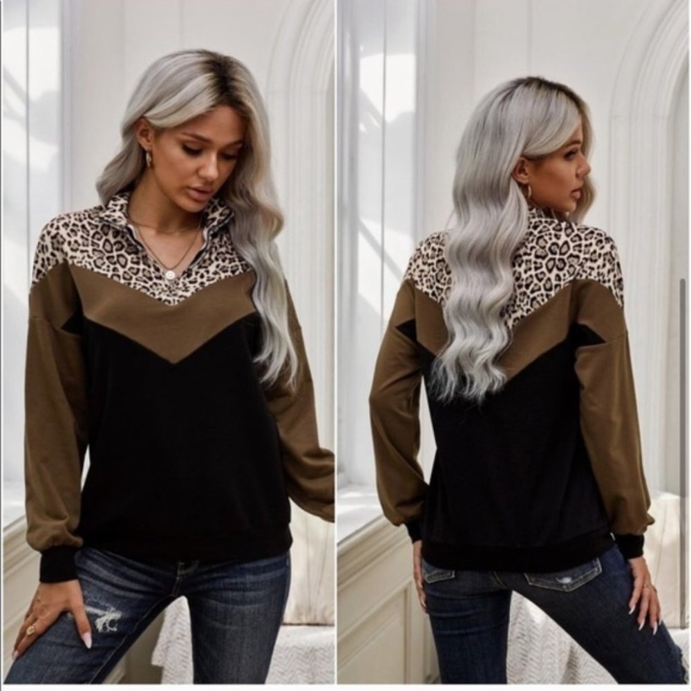🔥!!! SALE -- STYLISH LEOPARD PRINT LIGHTWEIGHT SWEATER